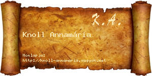 Knoll Annamária névjegykártya
